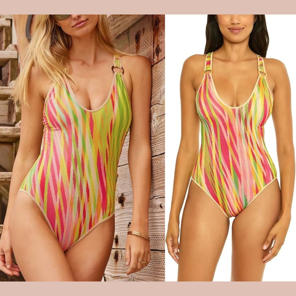 EUC BECCA [ Small ] Awaken Londyn Ring One-Piece Swimsuit Glitter 7033‎